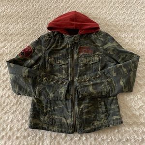 H-D camo hooded jacket w/ detachable interior vest